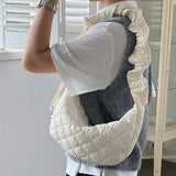 Women Casual Ruched Shoulder Bag Quilted Crossbody Handbag