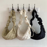 Women Casual Ruched Shoulder Bag Quilted Crossbody Handbag