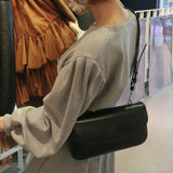Women Casual Saddle Bag Crossbody Bags Handbag Glossy PU Shoulder Bag