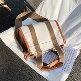 Women Casual Canvas Shoulder Bag Retro Handbag Solid Japan Korea