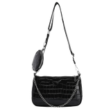 Women Casual Shoulder Bag 2 Pieces Set Stone Pattern Leather Women Bags