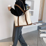 Canvas Shoulder Bag, Large Capacity Handbag Tote, Red/Green/Black/Brown