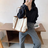 Canvas Shoulder Bag, Large Capacity Handbag Tote, Red/Green/Black/Brown