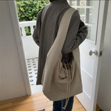 Women Large Capacity Crossbody Bag Solid Tote Bag Travel Handbag