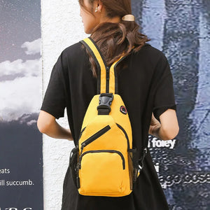 Casual Small Sling Backpack Travel Chest Bag With Earphone Hole