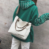 Women Casual Solid Crossbody Canvas Bags Large Capacity Shopping Handbag