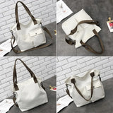 Women Casual Solid Crossbody Canvas Bags Large Capacity Shopping Handbag