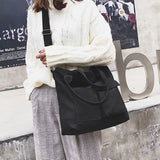 Women Casual Solid Crossbody Canvas Bags Large Capacity Shopping Handbag