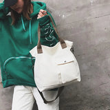 Women Casual Solid Crossbody Canvas Bags Large Capacity Shopping Handbag