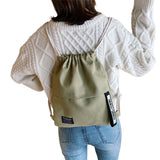 Women Casual Solid Letter Pattern Backpack Canvas Daily Bags