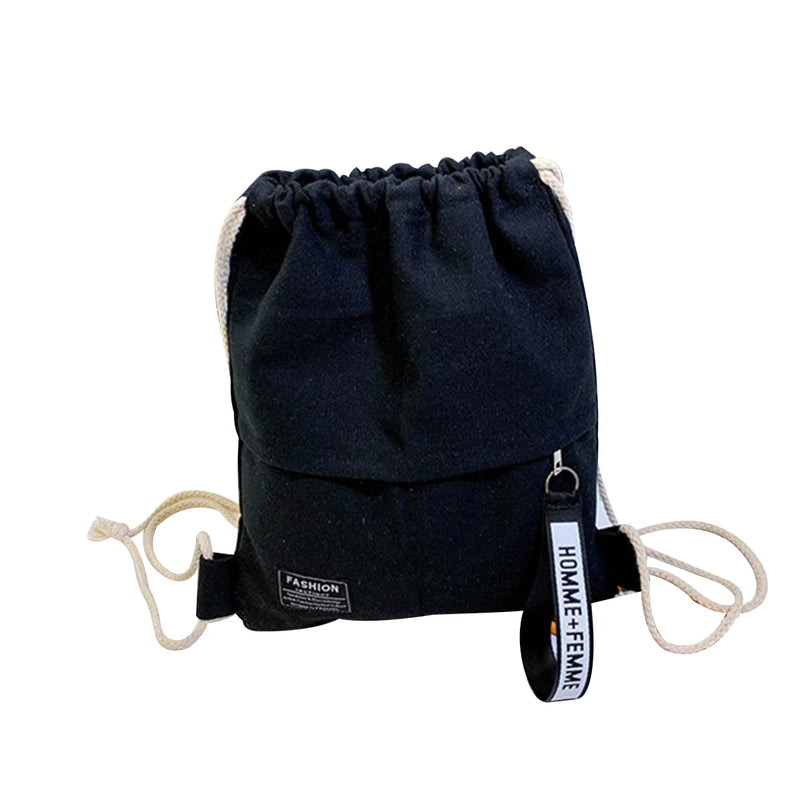 Women Casual Solid Letter Pattern Backpack Canvas Daily Bags