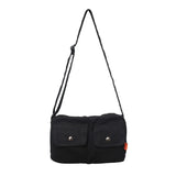 Casual Small Canvas Shoulder Bag Summer Multiple Pockets Crossbody Bags