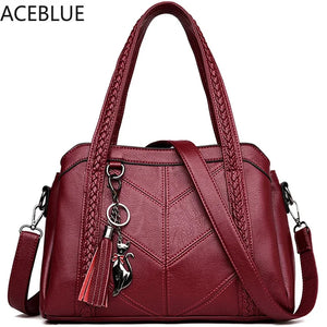 Vintage Leather Crossbody Bag for Women Tote Ladies Small Shoulder Bag