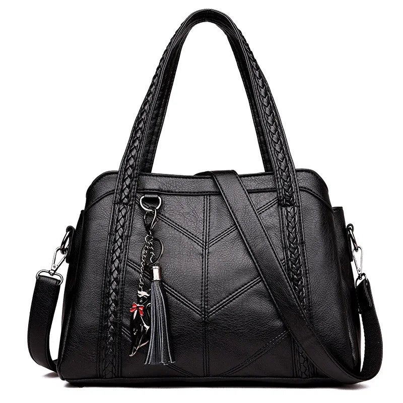 Women Casual Tote Bags Large Shoulder Bag Vintage Leather Crossbody Bag
