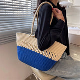 Summer Straw Tote Bag Large Capacity Beach Handbag