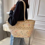 Summer Straw Tote Bag Large Capacity Beach Handbag