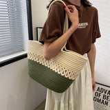 Summer Straw Tote Bag Large Capacity Beach Handbag