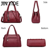 Women Tassel Handbag Large Capacity Shoulder Bag Ladies PU Leather Crossbody