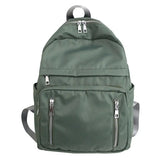 Women Waterproof Zip Backpack Student Travel Multi-pocket School Bag