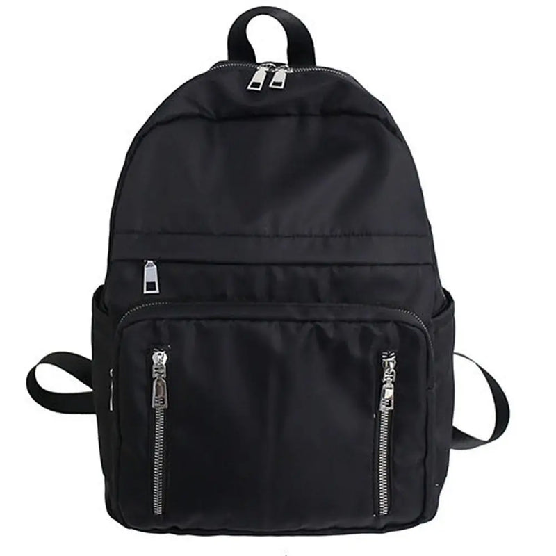 Women Waterproof Zip Backpack Student Travel Multi-pocket School Bag