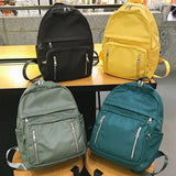 Women Waterproof Zip Backpack Student Travel Multi-pocket School Bag