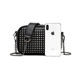 Women Chain Crossbody Bag Rivet Messenger Small Shoulder