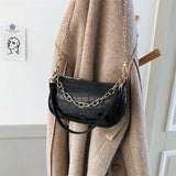 Women Chain Handbag Crocodile Pattern Travel Tote Mini Shoulder Bag