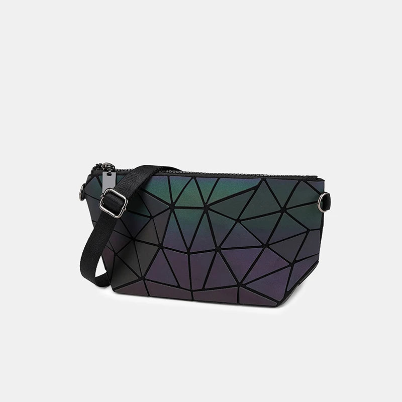 Women Chain Shoulder Bag Luminous Geometric Messenger Bags