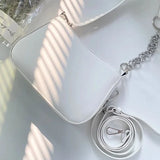Women Chain Shoulder Bags PU Leather Crossbody Underarm Thread Lady Handbags
