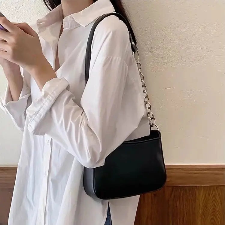 Women Chain Shoulder Bags PU Leather Crossbody Underarm Thread Lady Handbags
