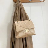 Solid Crossbody Bag PU Leather Flap Shoulder Pouch