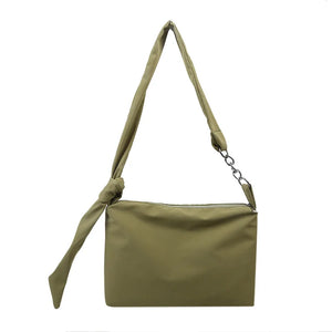 Canvas Chain Strap Tote Bag Zipper Crossbody Shopper Bag