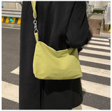 Canvas Chain Strap Tote Bag Zipper Crossbody Shopper Bag