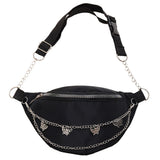 Women Chain Waist Bag Nylon Zipper Travel Phone Chest Bag