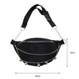 Women Chain Waist Bag Nylon Zipper Small Travel Phone Chest Bag