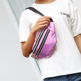 Women Laser Chest Bag Geometric Waist Bags Phone Pouch Fanny Pack