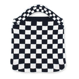 Women Checkered Shoulder Bag Woolen Knitted Clash Tote Bag