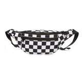 Women Checkered Waist Bag Female Canvas Chest Bags Woman Plaid Waist Packs