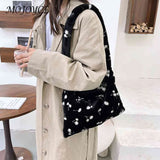 Cherry Pattern Print Shoulder Bag - Retro Small Purse for Women