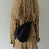 Women Chest Bag PU Bucket Casual Solid Zipper Shoulder Bags Crossbody Women Bag