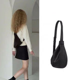 Women Chest Bag PU Bucket Casual Solid Zipper Shoulder Bags Crossbody Women Bag