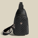 Women Chest Bag Small Crossbody Pu Leather Daypack Lady Shoulder Strap