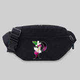 Flower Letter Series Waist Bag Outdoor Sports Storage Bag