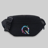 Unisex Travel Waist Bag Paint Letter Series Pattern Chest Messenger Bag