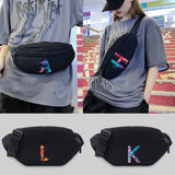 Unisex Travel Waist Bag Paint Letter Series Pattern Chest Messenger Bag