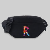Unisex Travel Waist Bag Paint Letter Series Pattern Chest Messenger Bag
