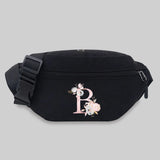 Pink Flower Letter Series Shoulder Crossbody Bag