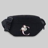 Pink Flower Letter Series Shoulder Crossbody Bag