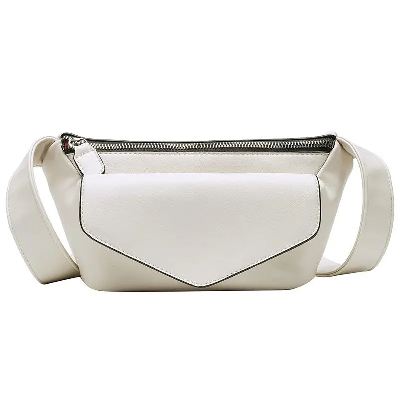 Women Chest Packs PU Leather Fanny Pack High Waist Bag