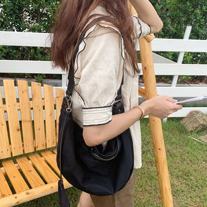 Canvas Shoulder Bag Ins Female Crossbody Small Zipper Messenger